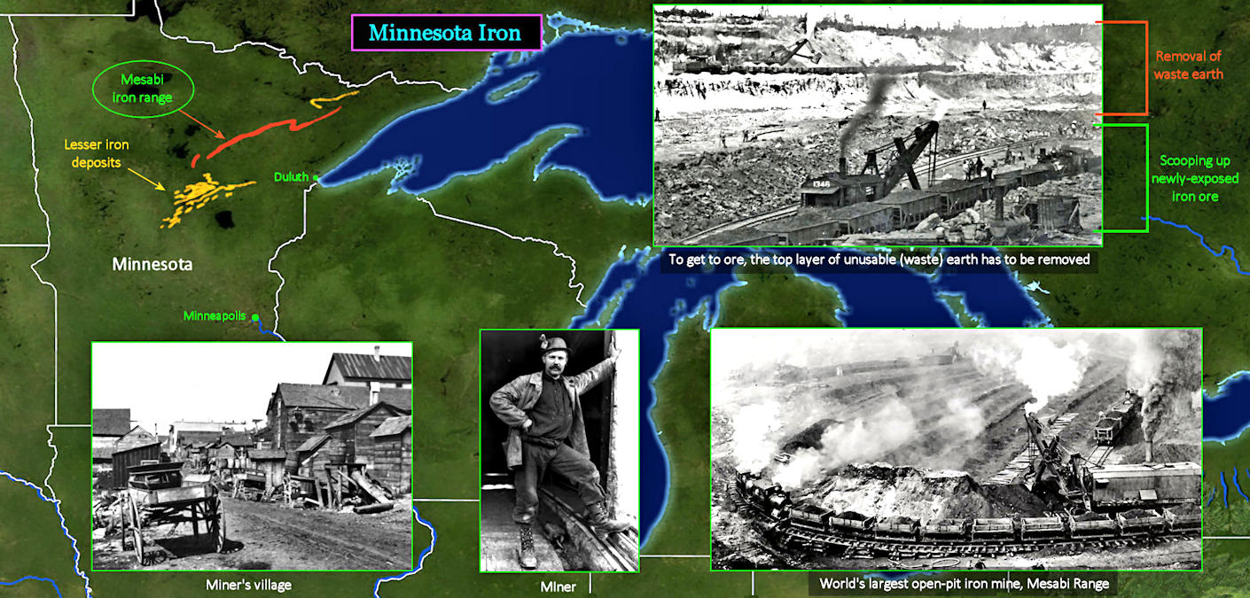 Mesabi iron ore, 1910 map